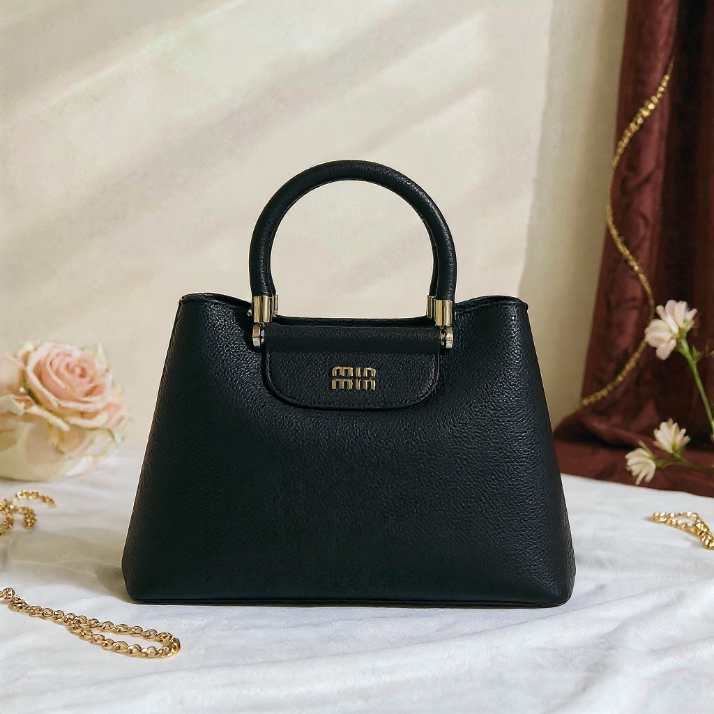 black min min structured bag