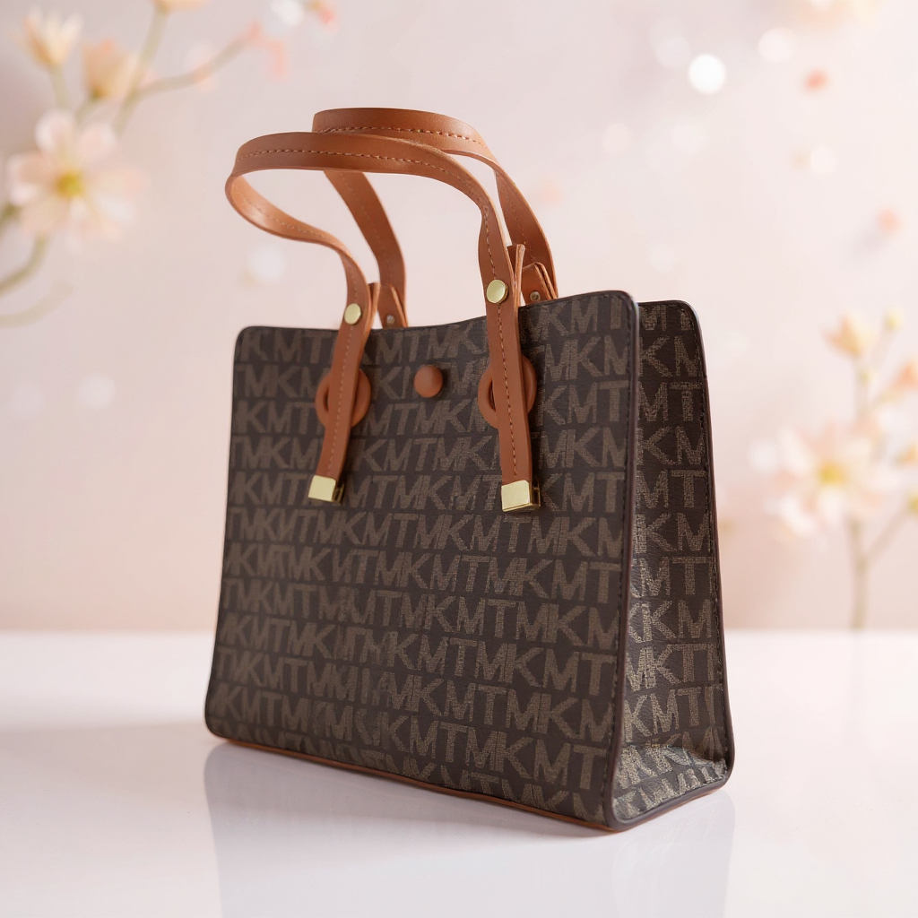 espresso lily monogram shopper