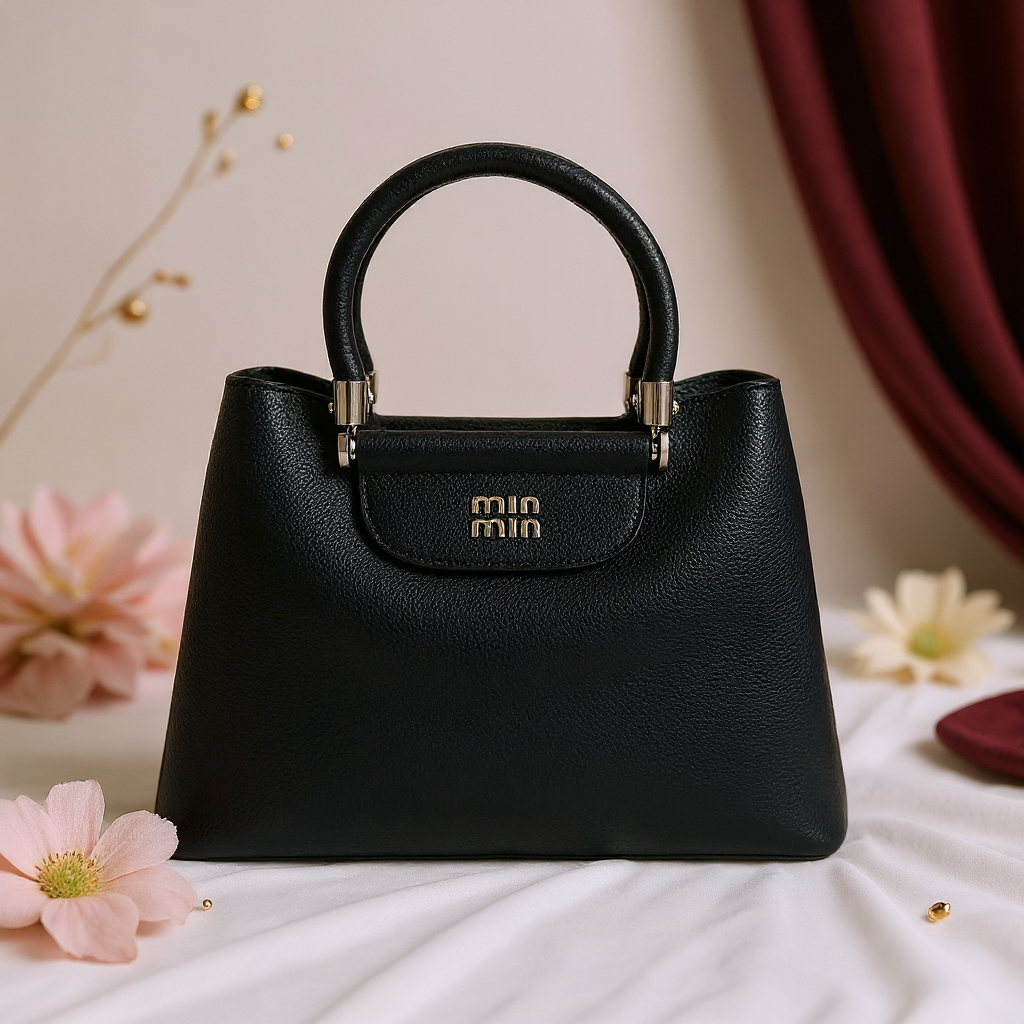 black min min structured bag