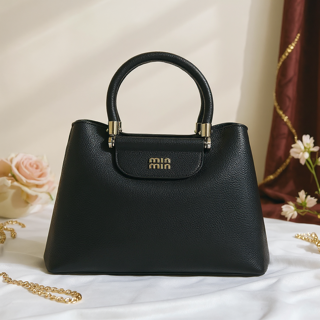 black min min structured bag