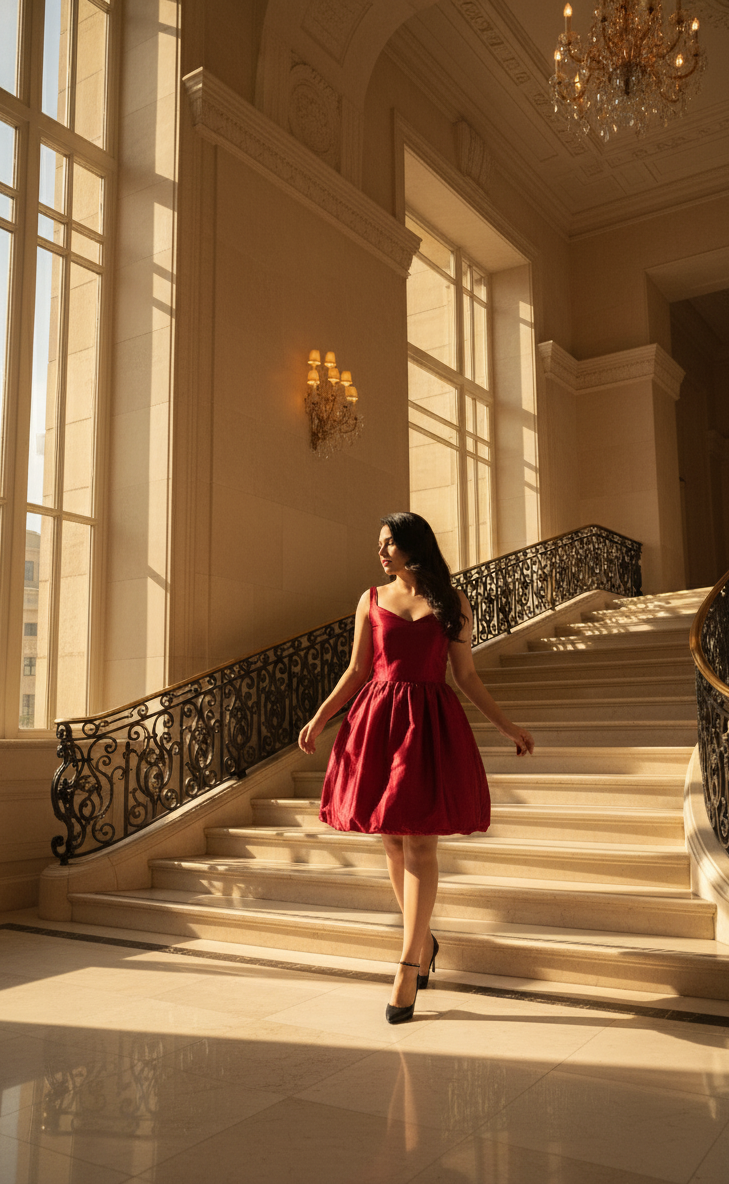 Ruby Red Corset Back Cocktail Dress - Lace-Up Party Dress