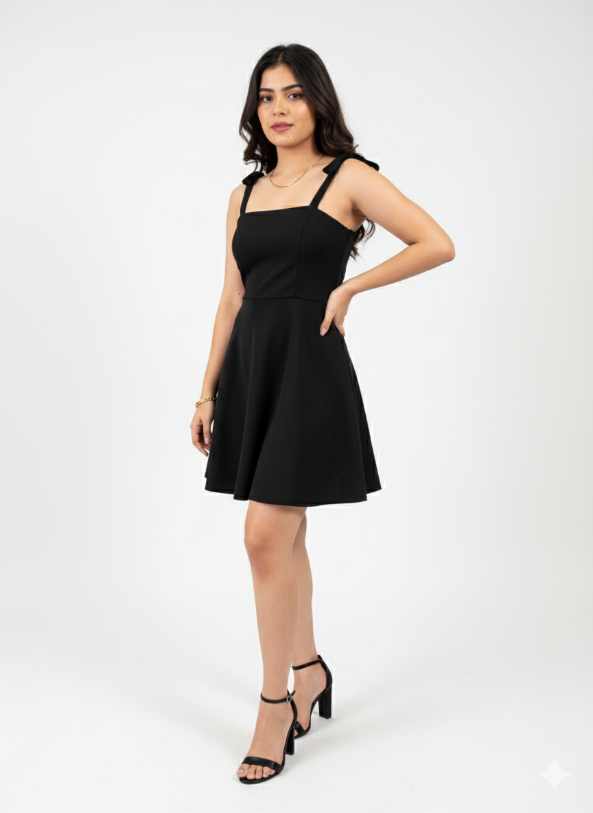 Valèna Black Convertible Dress - 3-Way Strapless Mini Dress