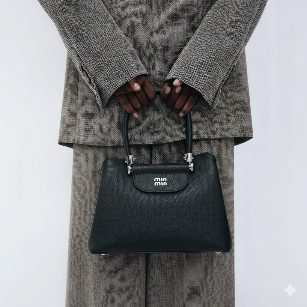 black min min structured bag