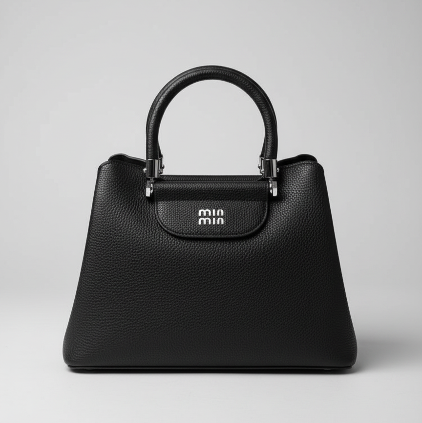 black min min structured bag