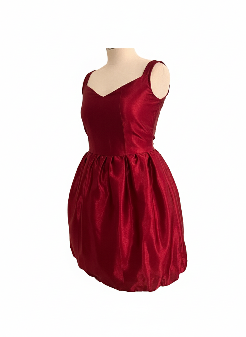 Ruby Red Corset Back Cocktail Dress - Lace-Up Party Dress