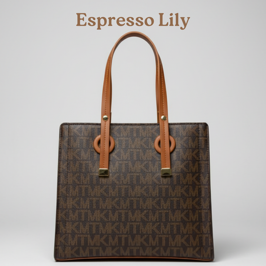 espresso lily monogram shopper